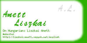 anett liszkai business card